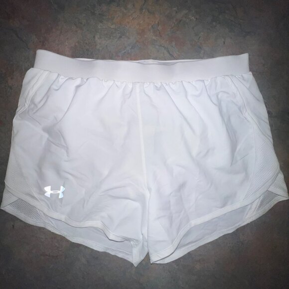 Under Armour‎ Womens HeatGear White Running Shorts Small - Picture 1 of 9
